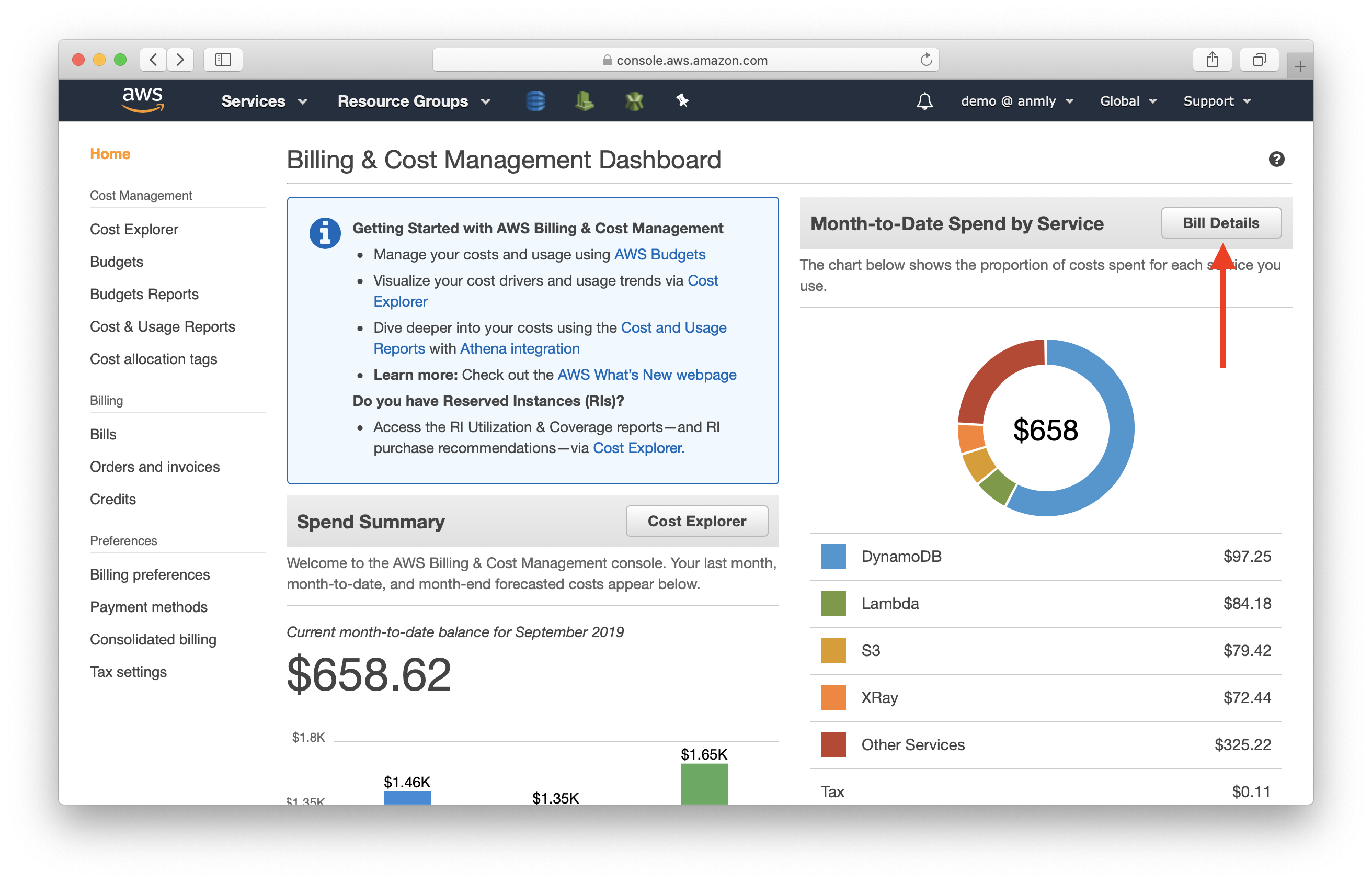 Select Bill Details screenshot