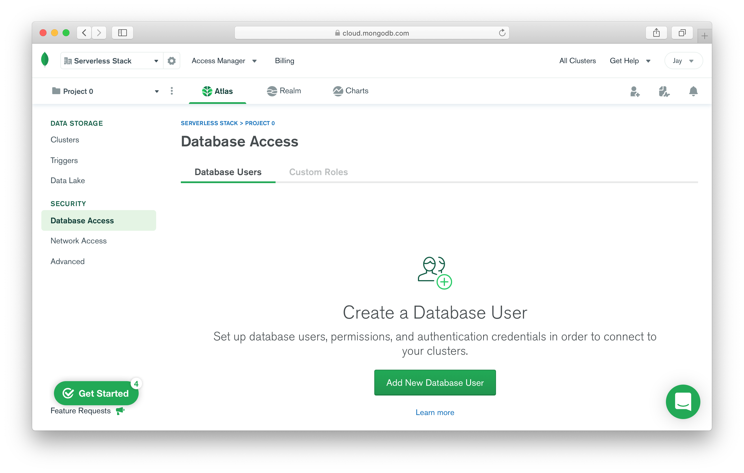 New MongoDB cluster created